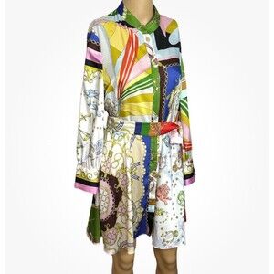 ZARA Dress Multicolored Mini Dress Long Sleeve Silky Satiny Smooth Size Medium